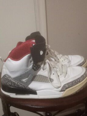 Nike Air Jordan Mens Spizike Retro White Cement 315371-122 - Sz 8.5